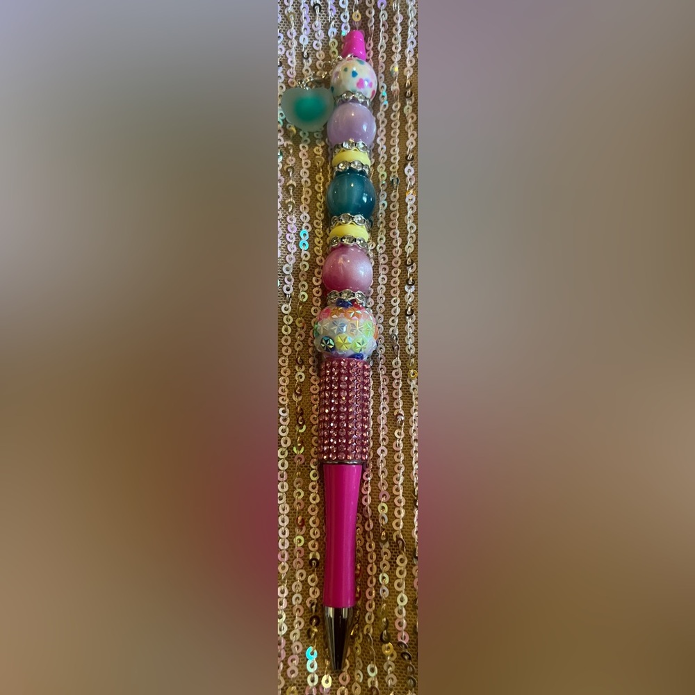This Gorgeous Extended size Colorful Beaded Pen Handmade